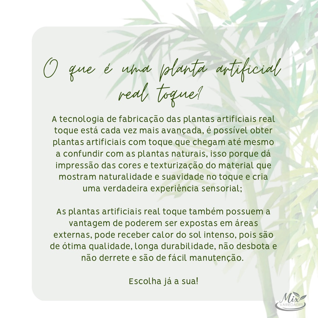 Planta Artificial Bambu Natural  Folha de Bambu Da Sorte Real Toque