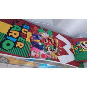 Jogo De Lençol Cobre Leito + Fronha Quarto Infantil Super Mario Bros