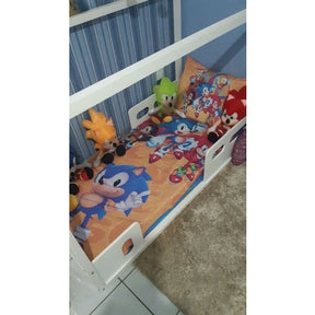 Jogo De Lençol Cobre Leito + Fronha Quarto Infantil Sonic