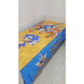 Jogo De Lençol Cobre Leito + Fronha Quarto Infantil Sonic