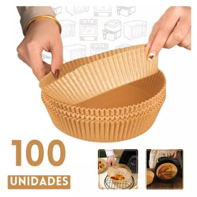 Forma De Airfryer Descartável Redondo Antiaderente Para Cozimento Papel Fritadeira Cozimento Protetor Forro Tapete 50,100,150,200,300 Unidades