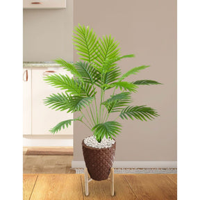 Planta Artificial Palmeira Areca Grande Real Toque Com Vaso Polietileno